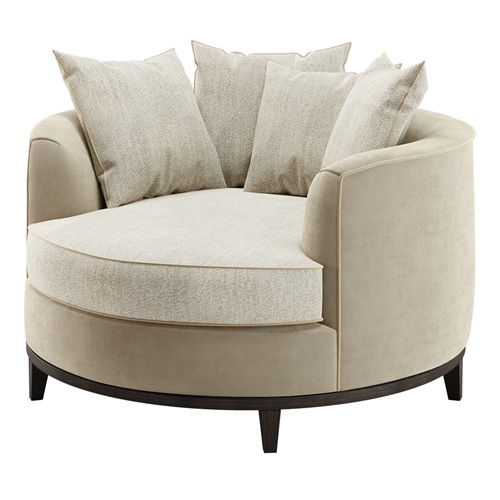 酒店客廳北歐輕奢風（fēng）格絨皮單人沙發