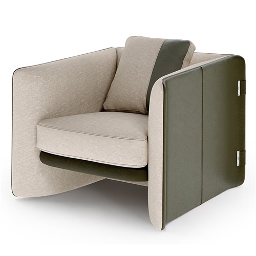 辦公樓休息區簡約布藝單人沙發椅