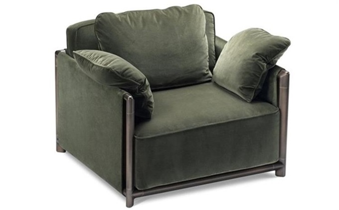 高（gāo）檔會所北歐現代簡約免絨（róng）皮（pí）單人沙發