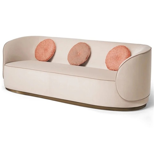 會所後（hòu）現代意式輕奢弧形扶手創意沙發椅家具