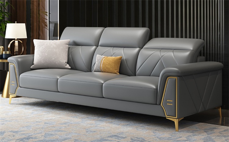 會所現（xiàn）代輕奢時尚頭層牛皮意式（shì）極簡沙（shā）發（fā）
