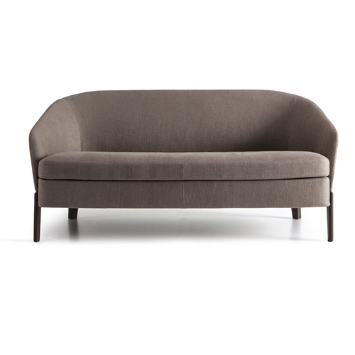 休閑會所意式不鏽鋼棉麻布藝軟包沙發