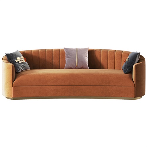 北（běi）歐（ōu）會所現代輕奢皮革不鏽鋼沙（shā）發