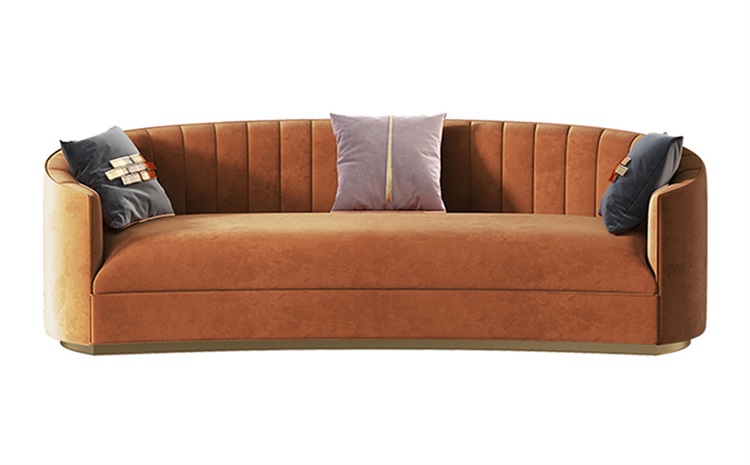 北歐（ōu）會（huì）所現代輕奢皮革不（bú）鏽鋼沙發