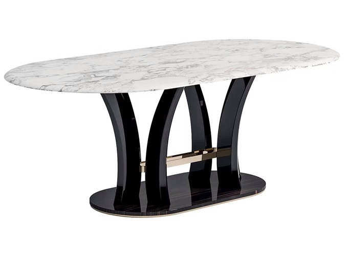 別墅會所意式時尚岩板橢圓形桌子