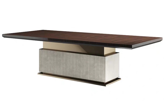 高檔別墅會所新中式長（zhǎng）餐（cān）桌家具定做