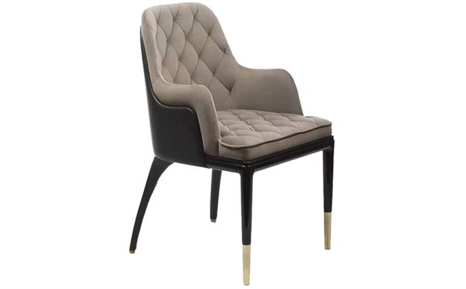 酒店會（huì）所現代（dài）高檔皮革軟包實木椅（yǐ）