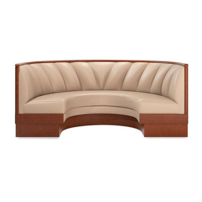 火鍋店_西餐廳_咖啡（fēi）廳弧形卡（kǎ）座沙（shā）發 皮革軟包卡座沙發