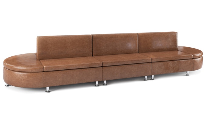 高檔清吧個性皮革雙麵卡座沙發