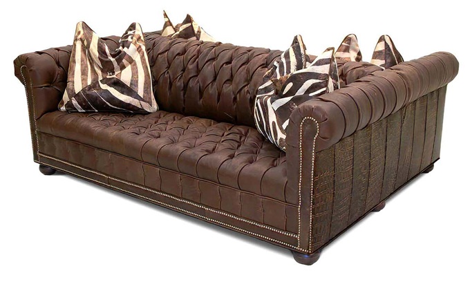 現代（dài）酒吧輕奢皮藝拉扣雙麵沙發（fā）