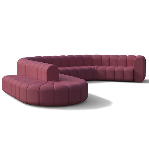 現（xiàn）代酒吧幾何s形雙排卡座沙發