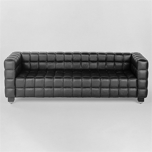 北歐風現代方格pu皮（pí）簡約酒吧沙發