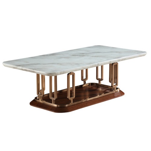 香檳金不鏽鋼現代簡約ktv長方形茶幾