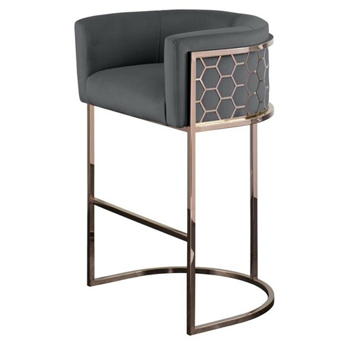 現代酒吧（ba）香檳金不（bú）鏽鋼（gāng）高腿吧椅