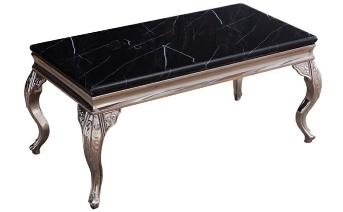 商務ktv歐式大理石台麵不鏽鋼（gāng）簡約現代茶幾