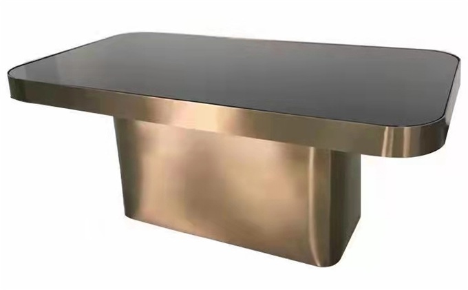 音樂酒吧高檔包房發（fā）光不鏽鋼玻璃桌麵茶幾