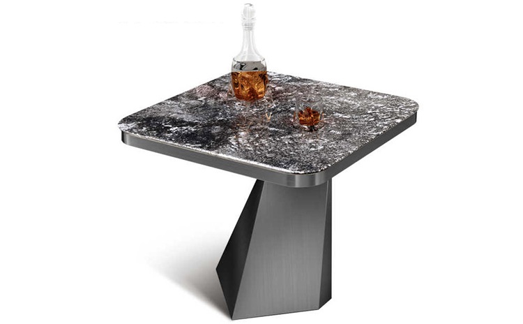 不（bú）鏽鋼異形桌腳（jiǎo）大理石台麵輕奢酒吧茶幾桌