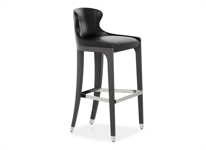 高（gāo）檔酒吧懷舊風格實木皮（pí）革高（gāo）腳吧椅