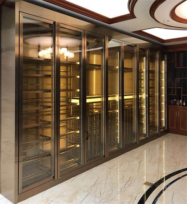 會（huì）所酒店不鏽鋼酒櫃_高端恒溫酒櫃_別墅紅酒櫃定製廠家