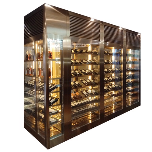 定製歐式酒店高端不鏽鋼酒櫃酒架_不鏽鋼酒窖定製廠（chǎng）家