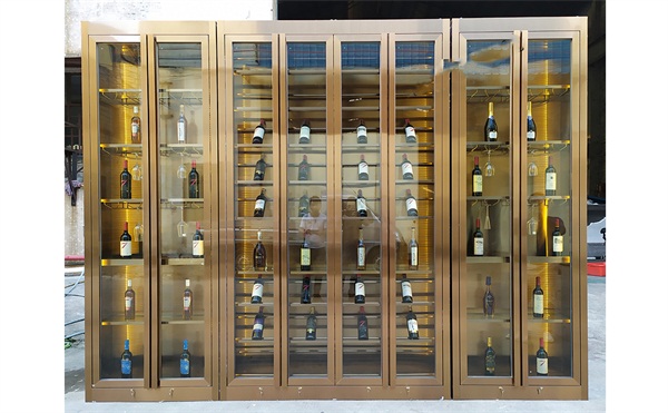 會所（suǒ）酒（jiǔ）吧高端定製恒（héng）溫不鏽鋼酒櫃_不鏽鋼恒溫酒櫃廠家