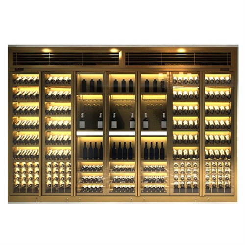 北歐風創（chuàng）意香檳金不鏽（xiù）鋼酒櫃_不鏽鋼酒櫃專業定製