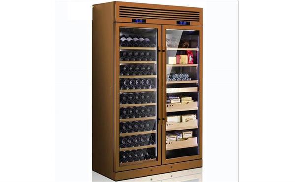 現代時尚香檳金不鏽鋼恒溫酒櫃_不鏽鋼酒櫃定製