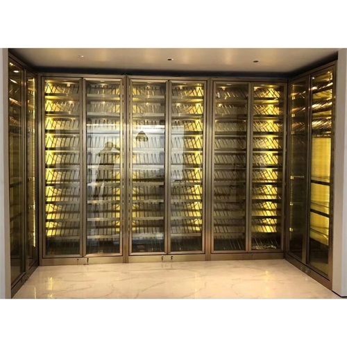 定製拉絲玫瑰金不鏽鋼恒溫酒櫃_不鏽鋼恒溫酒櫃定製廠家