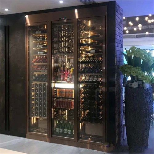 私人會所高（gāo）端恒溫不鏽（xiù）鋼酒櫃_輕奢不（bú）鏽鋼酒櫃