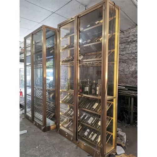 不鏽鋼紅酒櫃加工廠家_不（bú）鏽鋼玫瑰金紅酒櫃