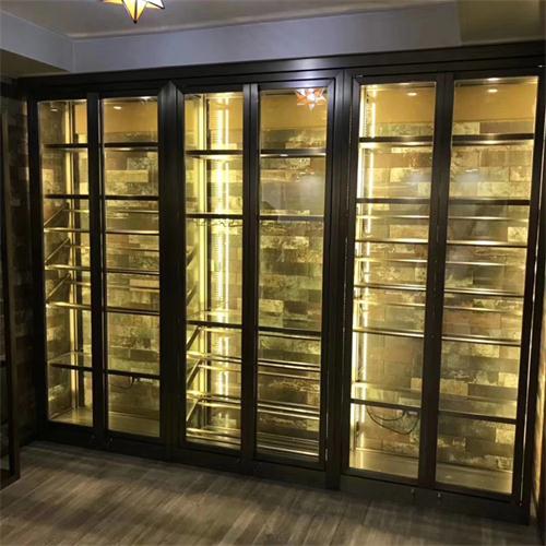 會（huì）所不鏽鋼黑（hēi）鈦恒溫紅酒櫃_不鏽鋼嵌入式（shì）紅酒（jiǔ）櫃