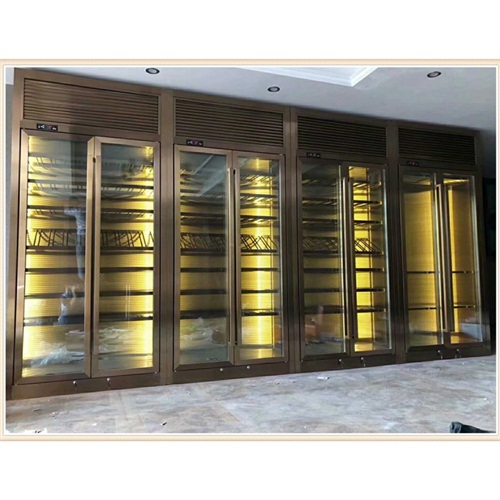 後現代拉絲不鏽鋼恒（héng）溫紅酒櫃_不鏽鋼恒（héng）溫（wēn）酒櫃廠家