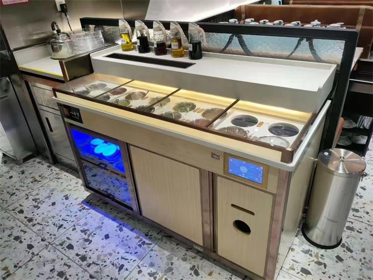 八合裏火（huǒ）鍋自助醬料台 冷藏保鮮調料台 智能多功（gōng）能醬料台