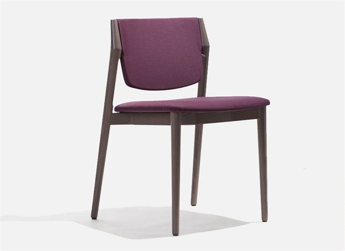 咖啡店極簡（jiǎn）實木休閑布藝實木椅