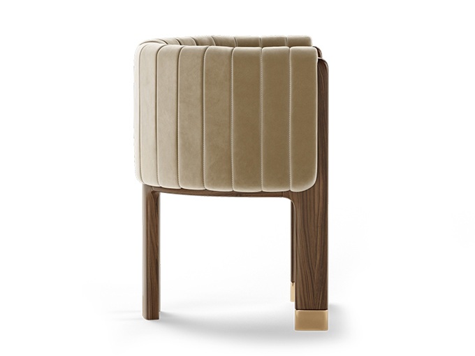 咖啡館意式時尚實木（mù）半圓靠背椅子