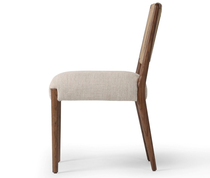 咖啡廳軟（ruǎn）包座墊麻繩靠背實木餐椅（yǐ）