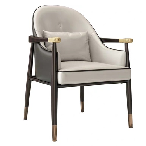 美式鄉村實木皮革軟包星巴克（kè）咖啡館椅子（zǐ）