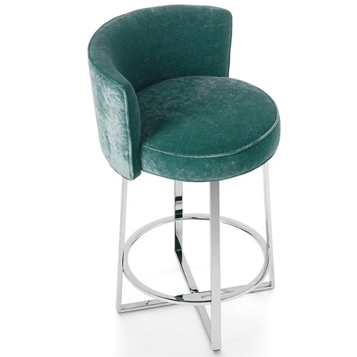 咖啡廳前台吧凳_輕奢（shē）不鏽鋼高腳椅吧椅