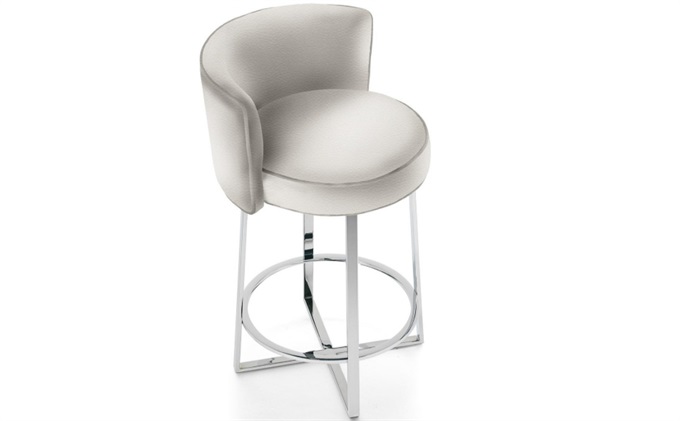 咖啡廳前台吧凳_輕（qīng）奢不鏽鋼（gāng）高腳椅吧椅