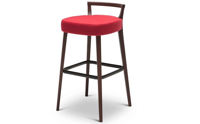 時尚簡約（yuē）吧台椅_咖啡（fēi）廳實木現代高腳椅