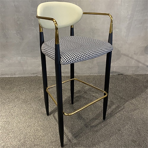 北歐輕（qīng）奢吧台椅（yǐ）咖啡廳（tīng）不鏽鋼高腳椅