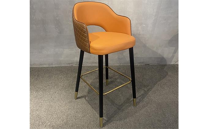 輕（qīng）奢意式吧（ba）台椅咖啡店不鏽鋼高腳椅（yǐ）