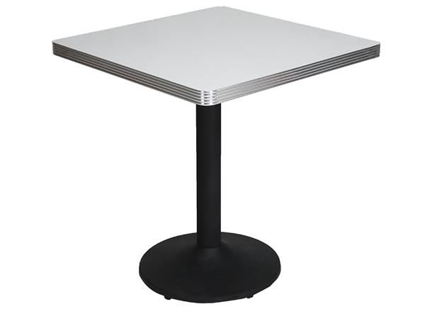 咖啡廳奶茶店鐵藝桌腳（jiǎo）大理石台麵餐桌側麵展示（shì）