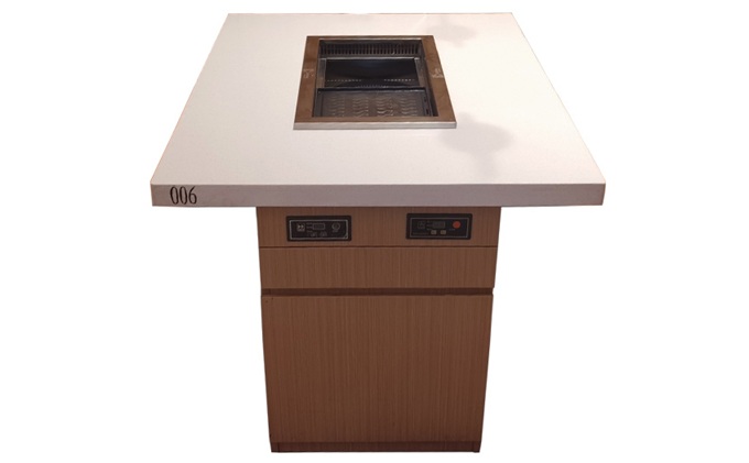 無（wú）煙涮烤火鍋一體桌_商用涮烤一體無煙桌