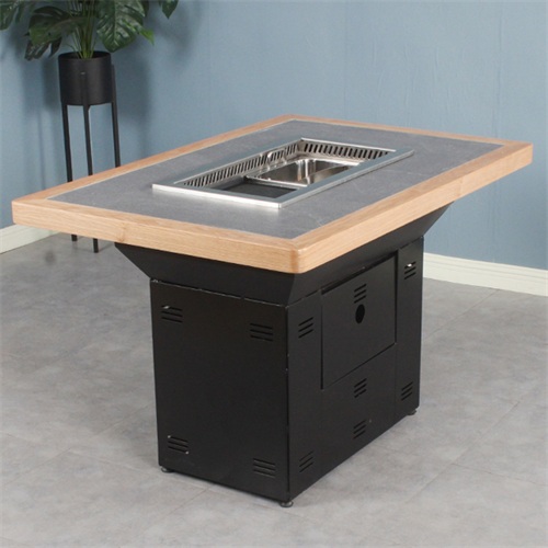 自助火鍋涮烤一體桌（zhuō）_火燒石無煙涮烤一體桌