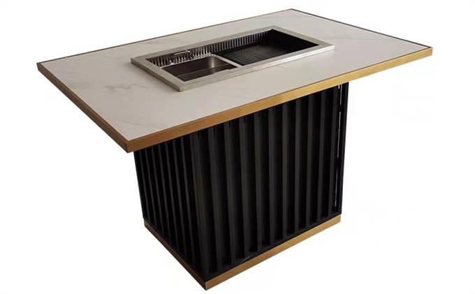 無煙火鍋涮烤（kǎo）一體桌_大理石烤涮涮（shuàn）一體火鍋（guō）桌