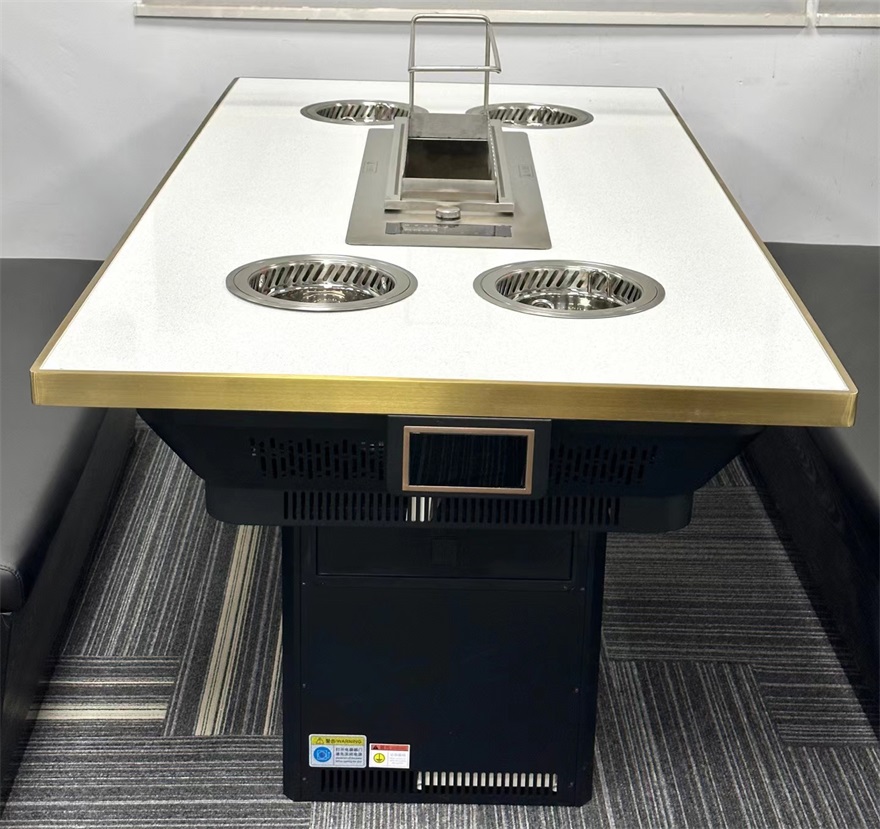 自助無煙（yān）烤串火（huǒ）鍋一體桌_涮烤一（yī）體無煙小（xiǎo）火鍋桌