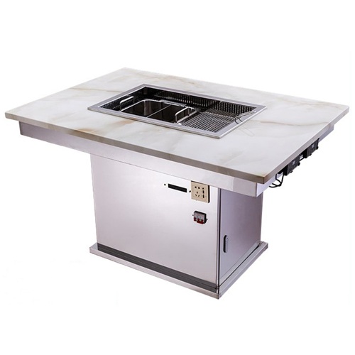 大理（lǐ）石無煙涮（shuàn）烤一體（tǐ）桌_自助炭火燒烤火鍋一（yī）體桌