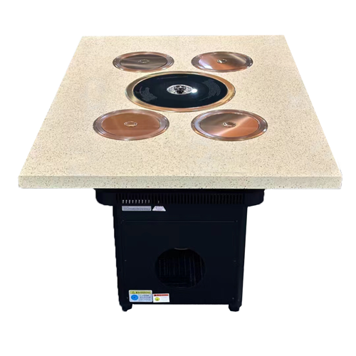 自助火鍋烤肉店大理石無煙火鍋烤肉一體桌