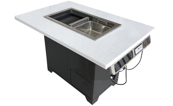 韓式自助火鍋燒烤一體餐桌_無煙燒（shāo）烤火鍋兩用桌